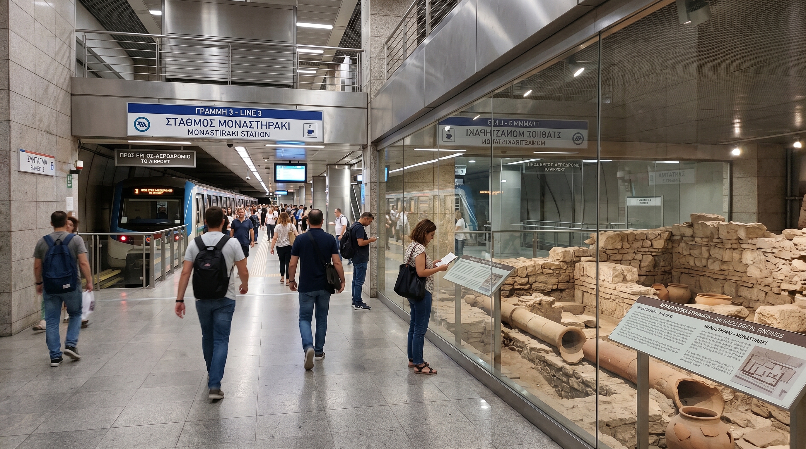Monastiraki metro station Athens walk to Acropolis