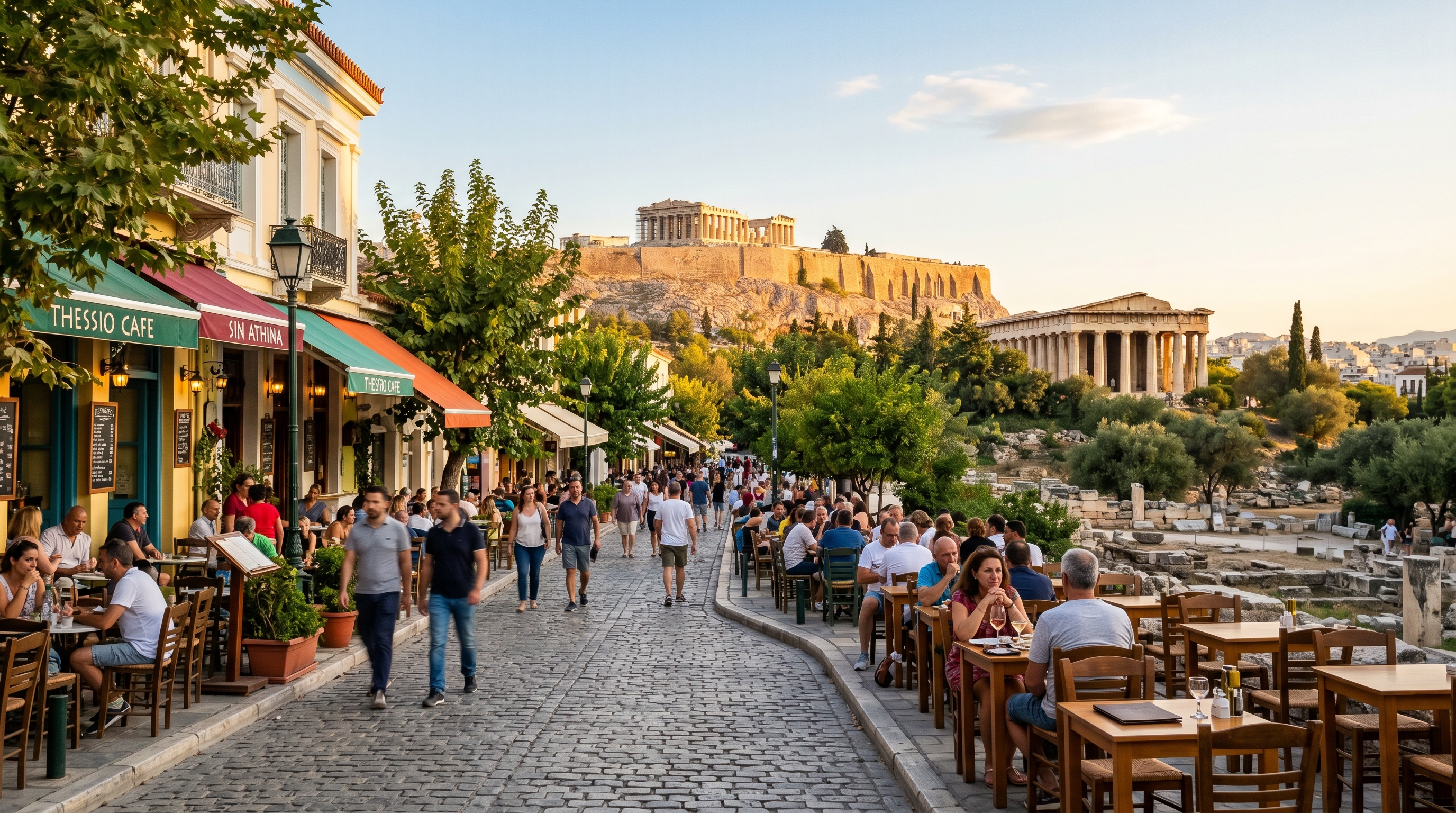 Thissio neighbourhood Ancient Agora Acropolis Athens